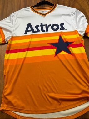 STARTER White Jersey with Orange and Navy Retro Stripes